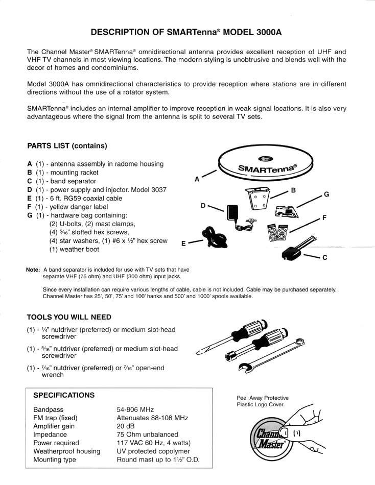LNL Distributing Corp. - 516.681.7270 - SMARTenna 3000A Instruction Set